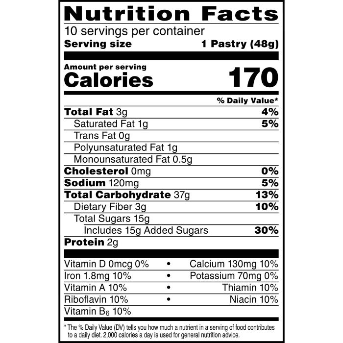 Pop tarts nutrition facts