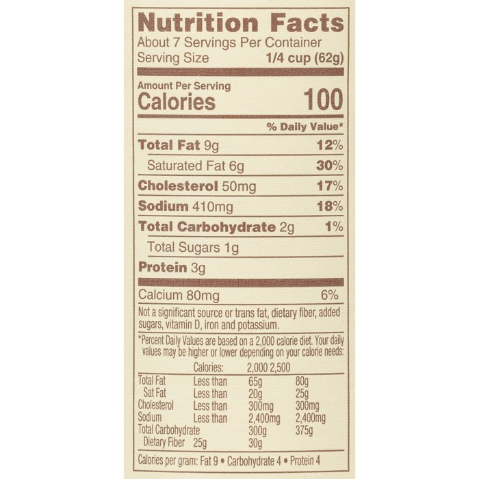 Alfredo bertolli sauce nutrition facts