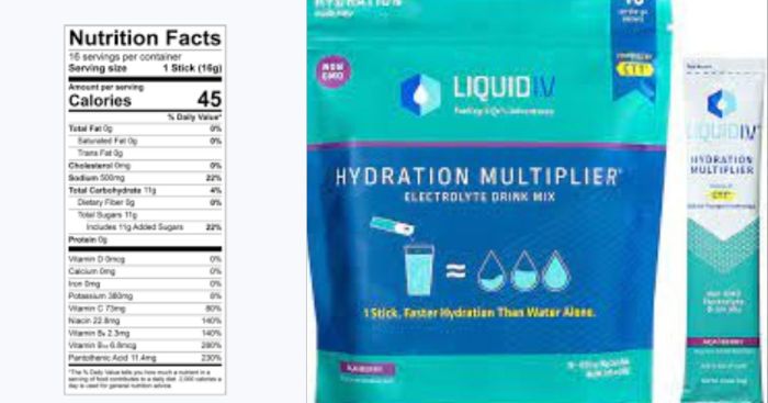 Liquid iv nutrition facts