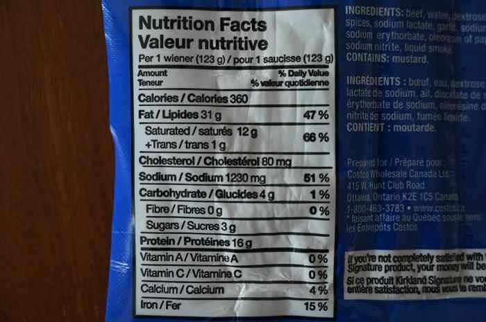 Hot dog bun nutrition facts